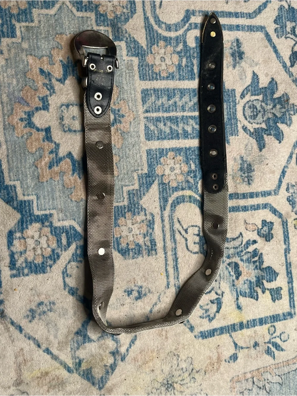 Women’s black Leather Belt with Silver Metal Accents